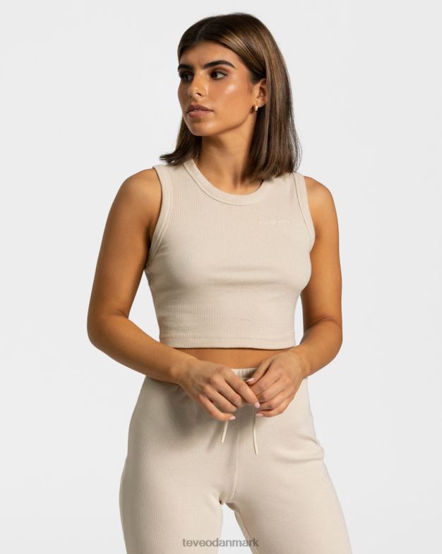 Kvinder beige tøj TEVEO lounge crop top D40RN451