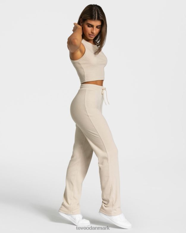 Kvinder beige tøj TEVEO lounge crop top D40RN451