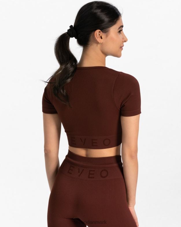 Kvinder mahogni tøj TEVEO ribbet crop top D40RN440