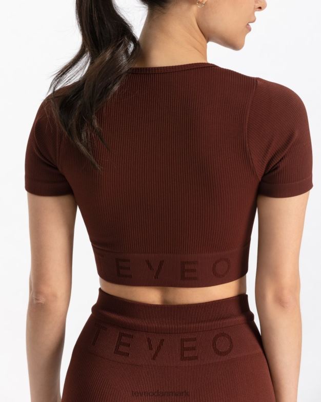 Kvinder mahogni tøj TEVEO ribbet crop top D40RN440