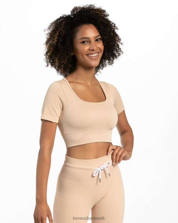 Kvinder nøgen tøj TEVEO ribbet crop top D40RN439