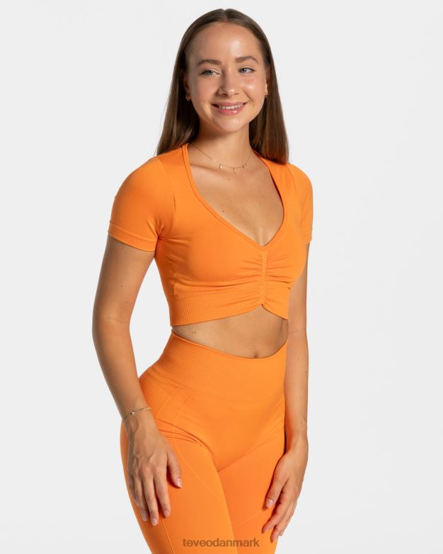 Kvinder orange tøj TEVEO fokus crop top D40RN457