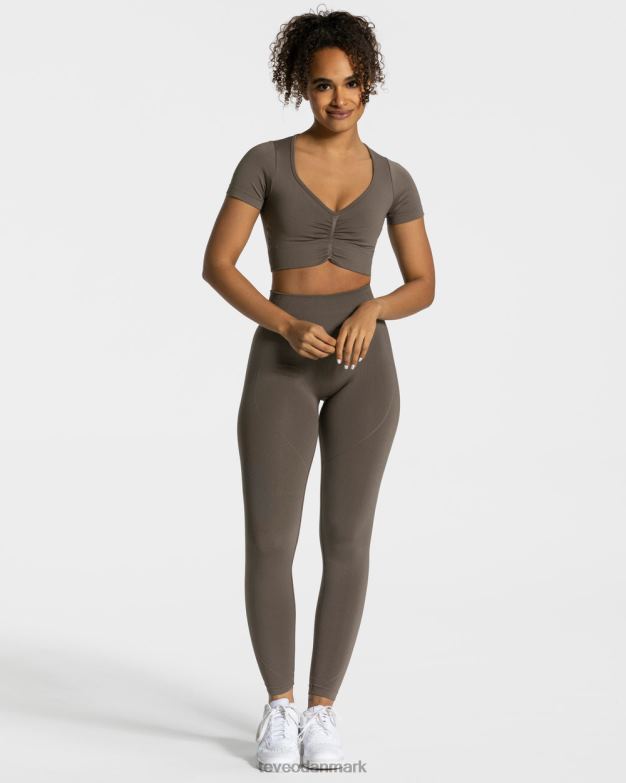 Kvinder taupe tøj TEVEO fokus crop top D40RN461