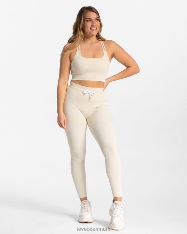 Kvinder elfenben tøj TEVEO ribbede leggings D40RN141