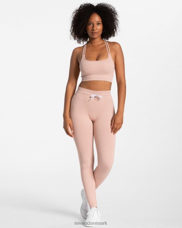 Kvinder gammel pink tøj TEVEO ribbede leggings D40RN140