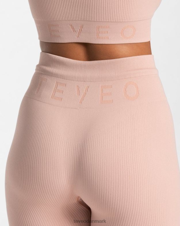 Kvinder gammel pink tøj TEVEO ribbede leggings D40RN140