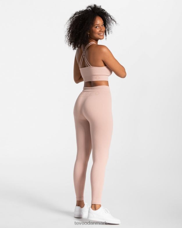 Kvinder gammel pink tøj TEVEO ribbede leggings D40RN140