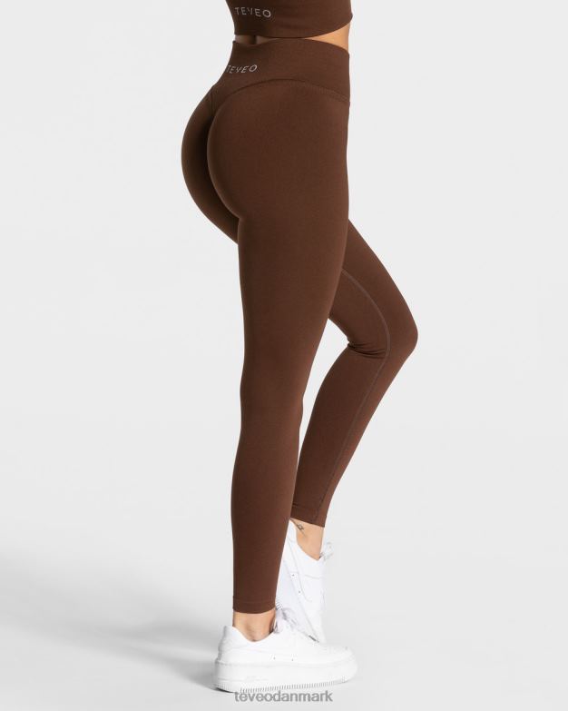 Kvinder kaffe tøj TEVEO statement scrunch leggings D40RN112