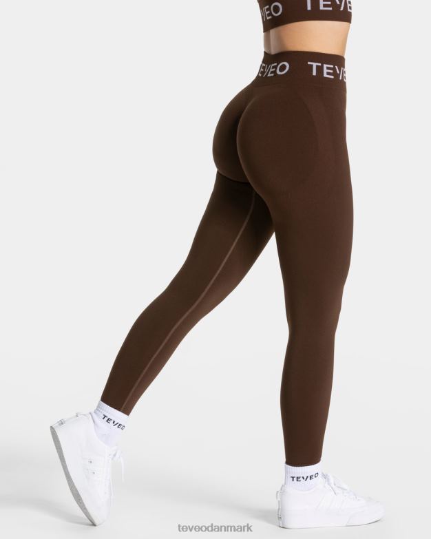 Kvinder mørkebrun tøj TEVEO signatur scrunch leggings D40RN61