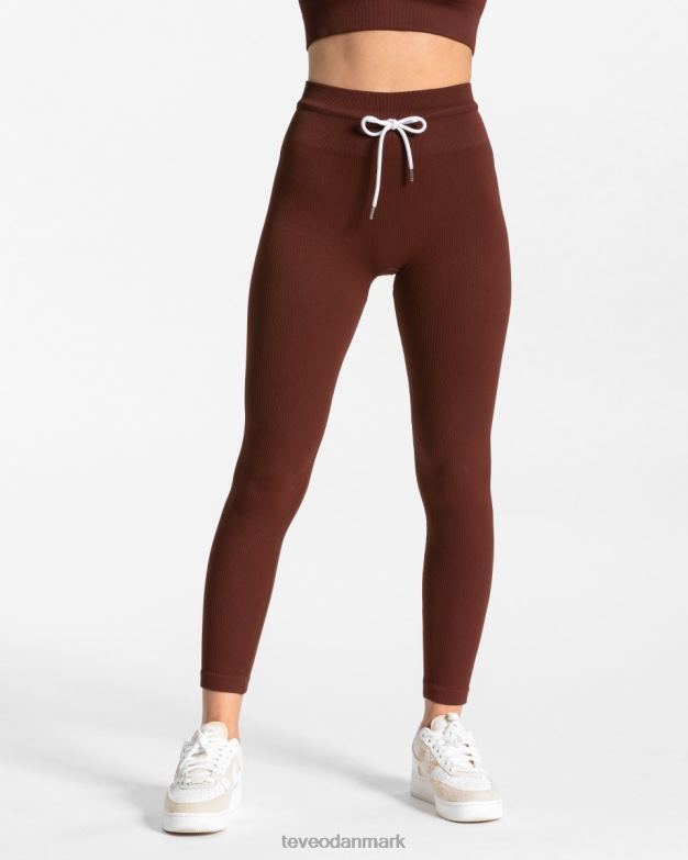 Kvinder mahogni tøj TEVEO ribbede leggings D40RN142