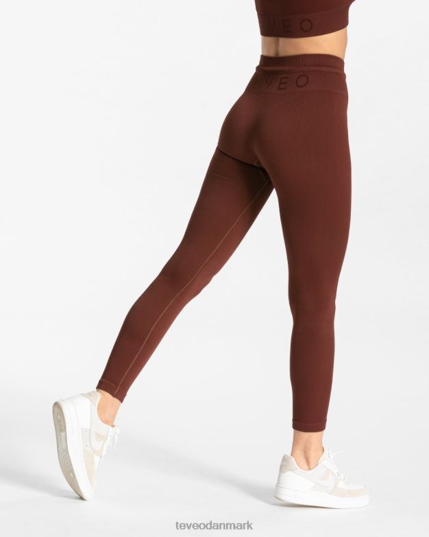 Kvinder mahogni tøj TEVEO ribbede leggings D40RN142