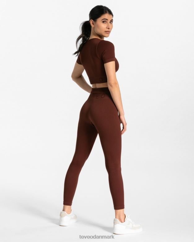 Kvinder mahogni tøj TEVEO ribbede leggings D40RN142