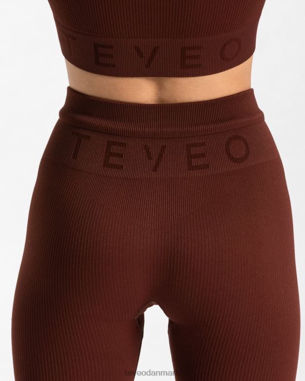 Kvinder mahogni tøj TEVEO ribbede leggings D40RN142