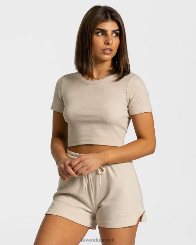 Kvinder beige tøj TEVEO lounge t-shirt D40RN481